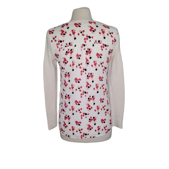 Loft Sweater XS White Crew Neck 100% Cotton top shirt blouse Pullover essential - Picture 3 of 4